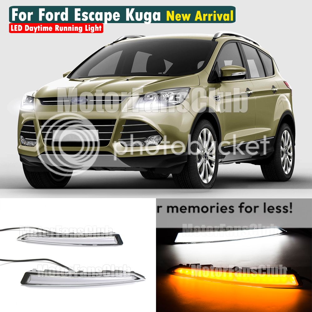 LED Daytime Running Light For Ford Escape Kuga DRL 2013 2014 2015 Turn